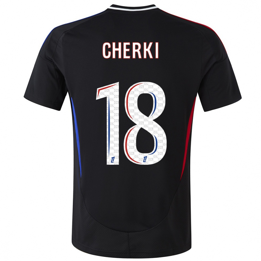 Kids Football Rayan Cherki #18 Black Away Jersey 2024/25 T-Shirt Australia