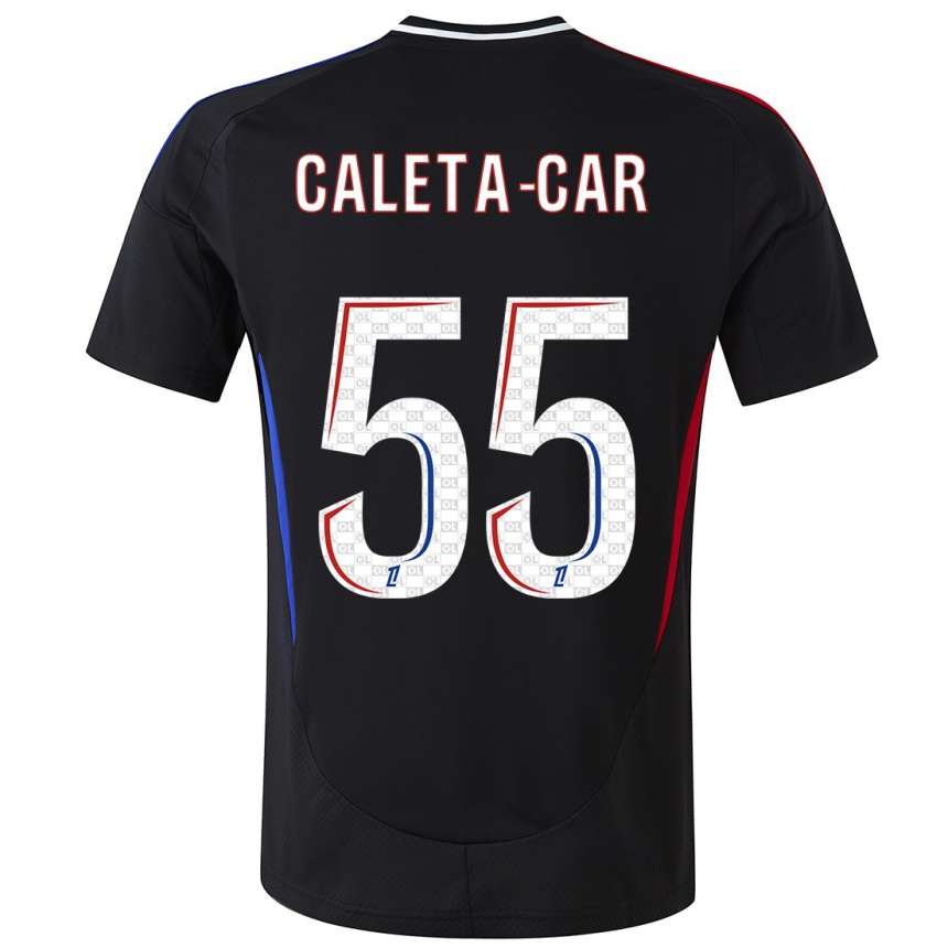 Kids Football Duje Caleta-Car #55 Black Away Jersey 2024/25 T-Shirt Australia