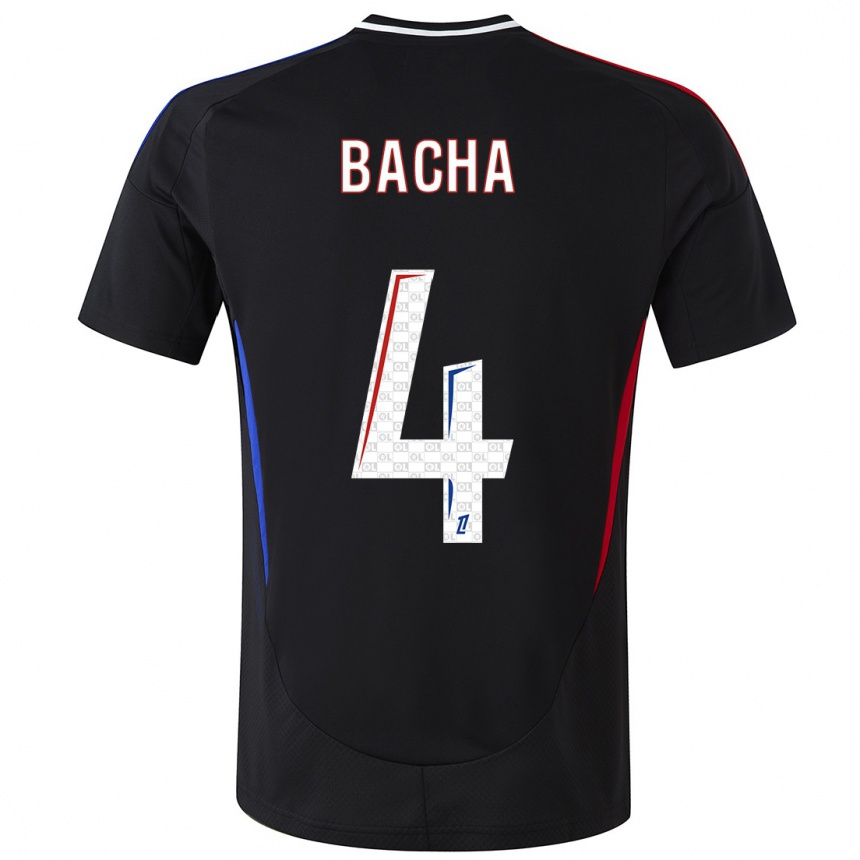 Kids Football Selma Bacha #4 Black Away Jersey 2024/25 T-Shirt Australia