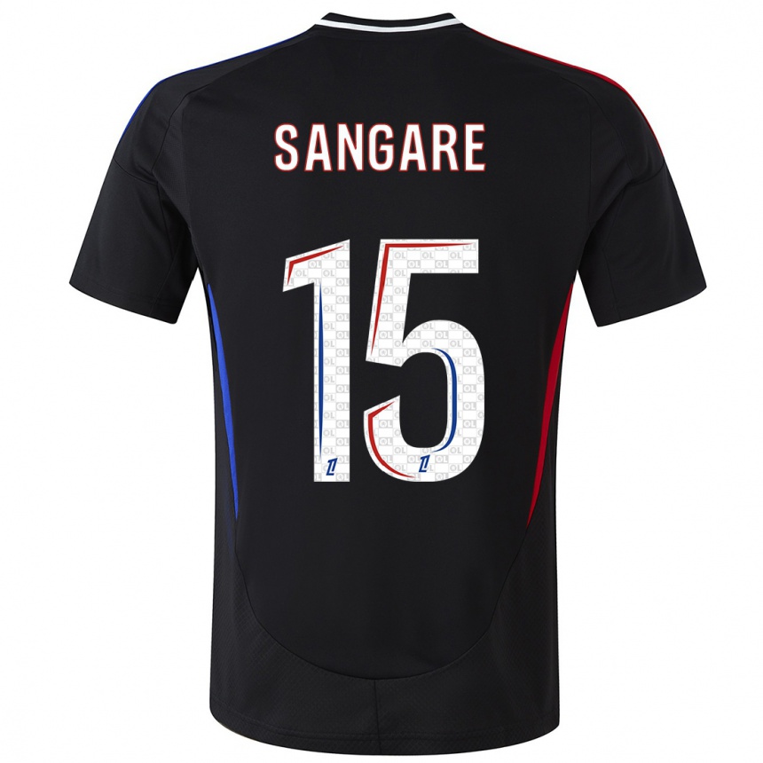 Kids Football Wassa Sangaré #15 Black Away Jersey 2024/25 T-Shirt Australia