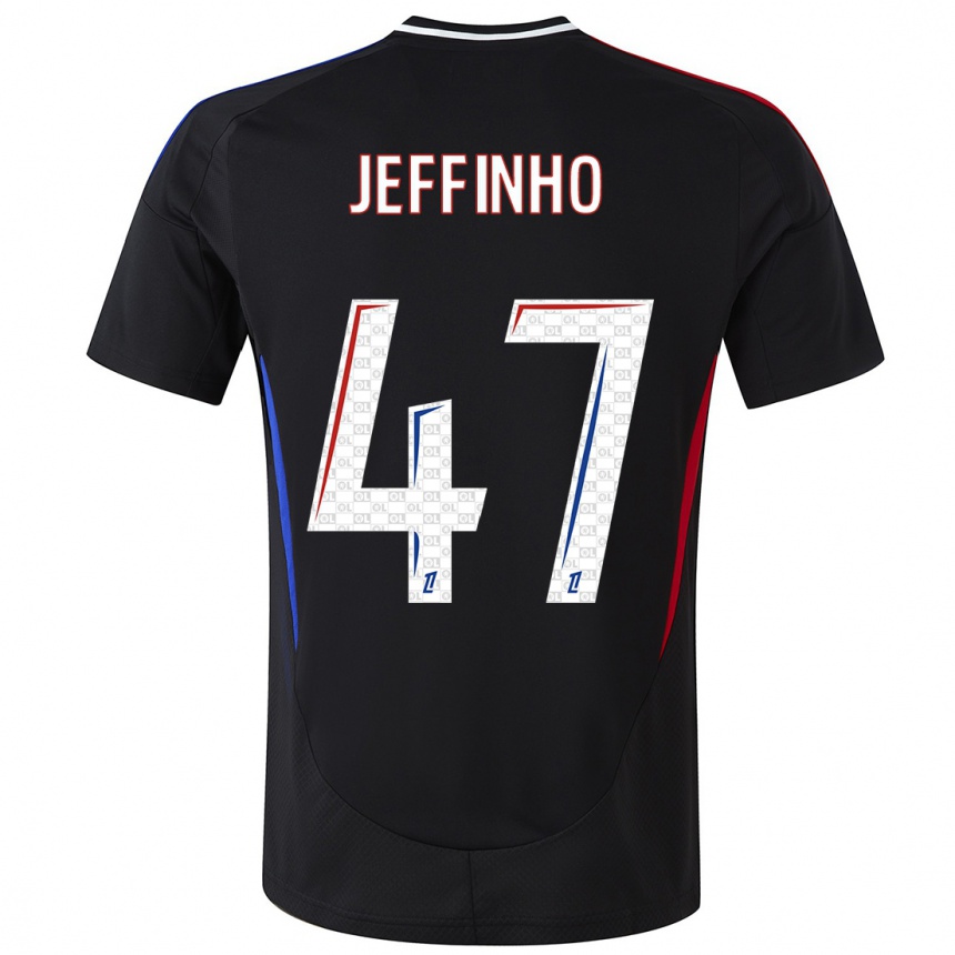 Kids Football Jeffinho #47 Black Away Jersey 2024/25 T-Shirt Australia