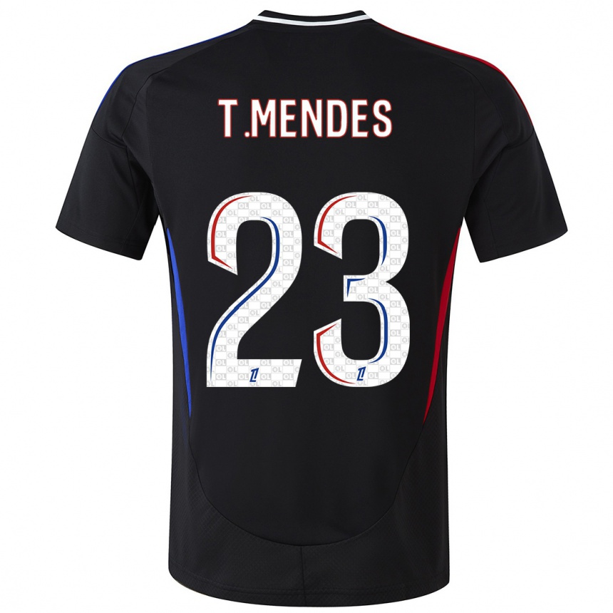 Kids Football Thiago Mendes #23 Black Away Jersey 2024/25 T-Shirt Australia