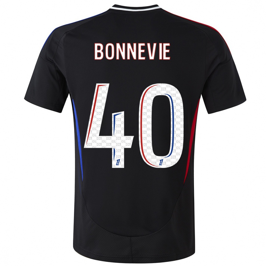 Kids Football Kayne Bonnevie #40 Black Away Jersey 2024/25 T-Shirt Australia