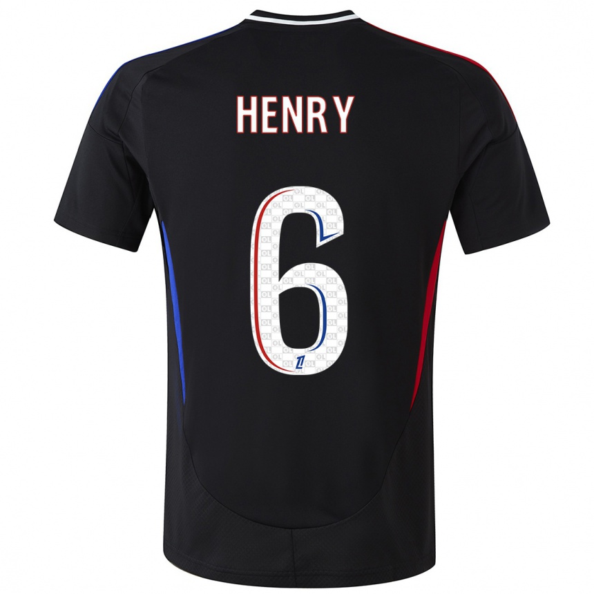 Kids Football Amandine Henry #6 Black Away Jersey 2024/25 T-Shirt Australia