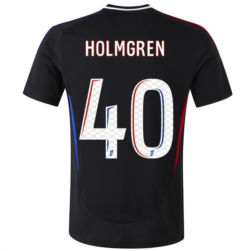 Kids Football Emma Holmgren #40 Black Away Jersey 2024/25 T-Shirt Australia