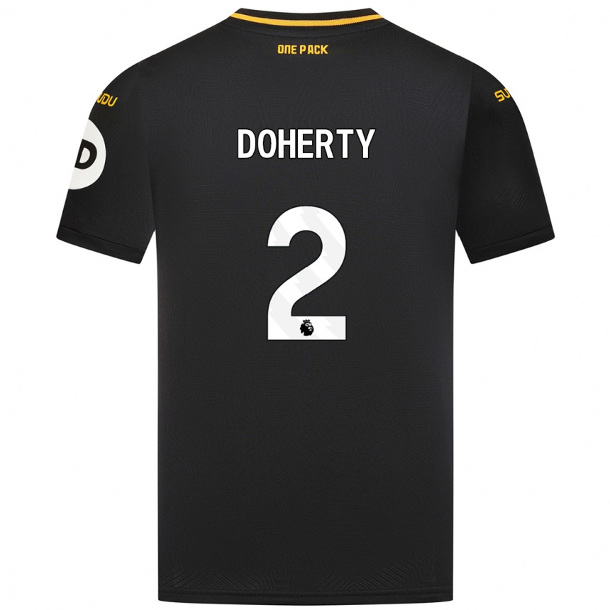 Kids Football Matt Doherty #2 Black Away Jersey 2024/25 T-Shirt Australia