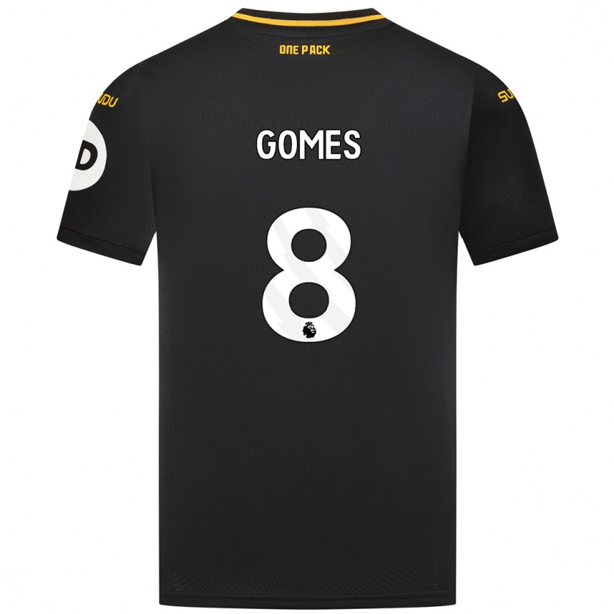 Kids Football João Gomes #8 Black Away Jersey 2024/25 T-Shirt Australia