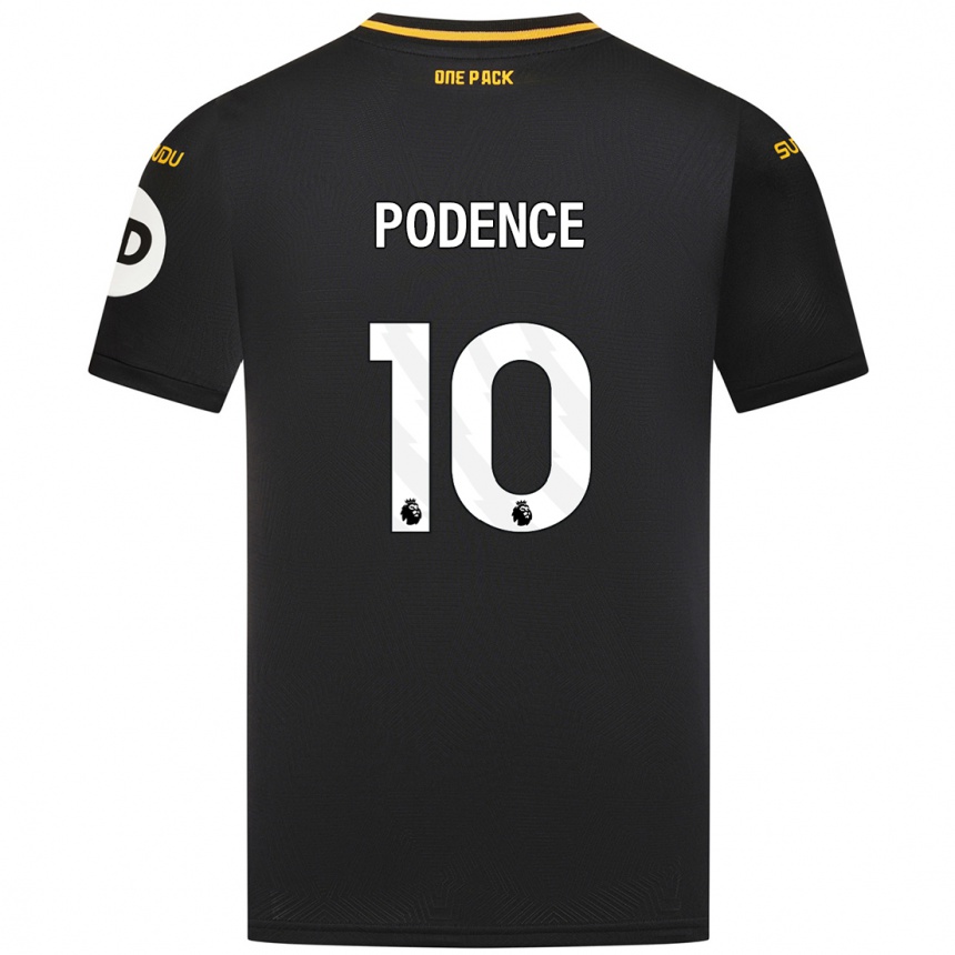 Kids Football Daniel Podence #10 Black Away Jersey 2024/25 T-Shirt Australia