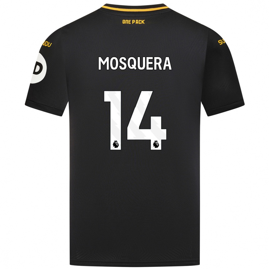 Kids Football Yerson Mosquera #14 Black Away Jersey 2024/25 T-Shirt Australia