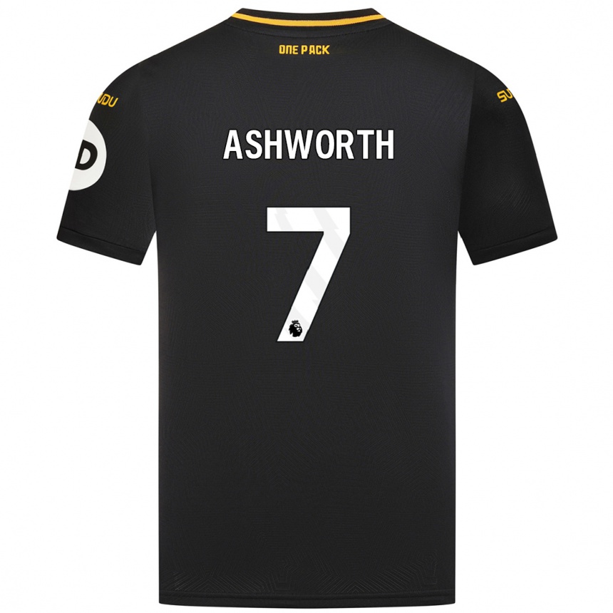 Kids Football Fin Ashworth #7 Black Away Jersey 2024/25 T-Shirt Australia