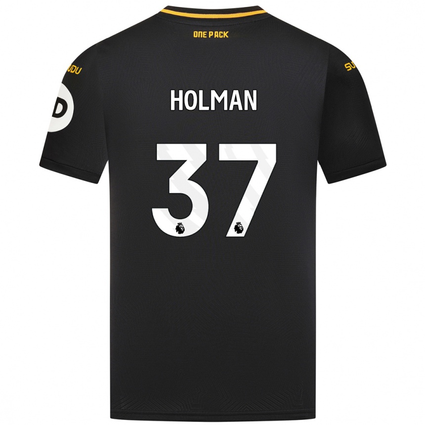 Kids Football Fletcher Holman #37 Black Away Jersey 2024/25 T-Shirt Australia