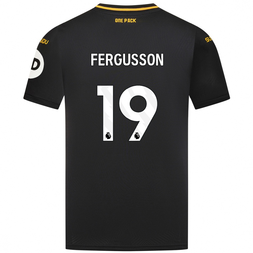 Kids Football Liv Fergusson #19 Black Away Jersey 2024/25 T-Shirt Australia