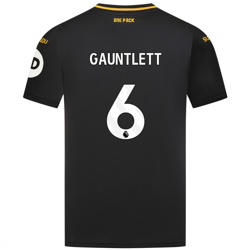 Kids Football Maz Gauntlett #6 Black Away Jersey 2024/25 T-Shirt Australia