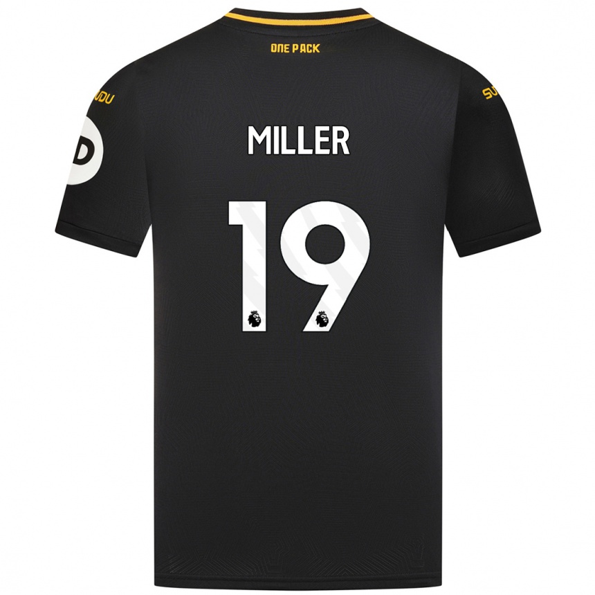 Kids Football Ali Miller #19 Black Away Jersey 2024/25 T-Shirt Australia