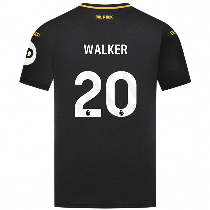 Kids Football Lowri Walker #20 Black Away Jersey 2024/25 T-Shirt Australia