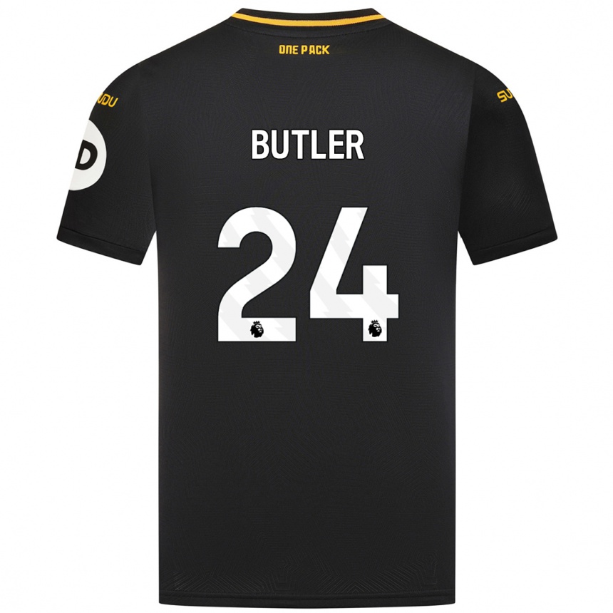 Kids Football Elli Butler #24 Black Away Jersey 2024/25 T-Shirt Australia