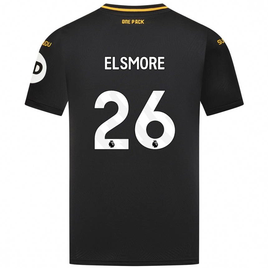 Kids Football Ria Elsmore #26 Black Away Jersey 2024/25 T-Shirt Australia