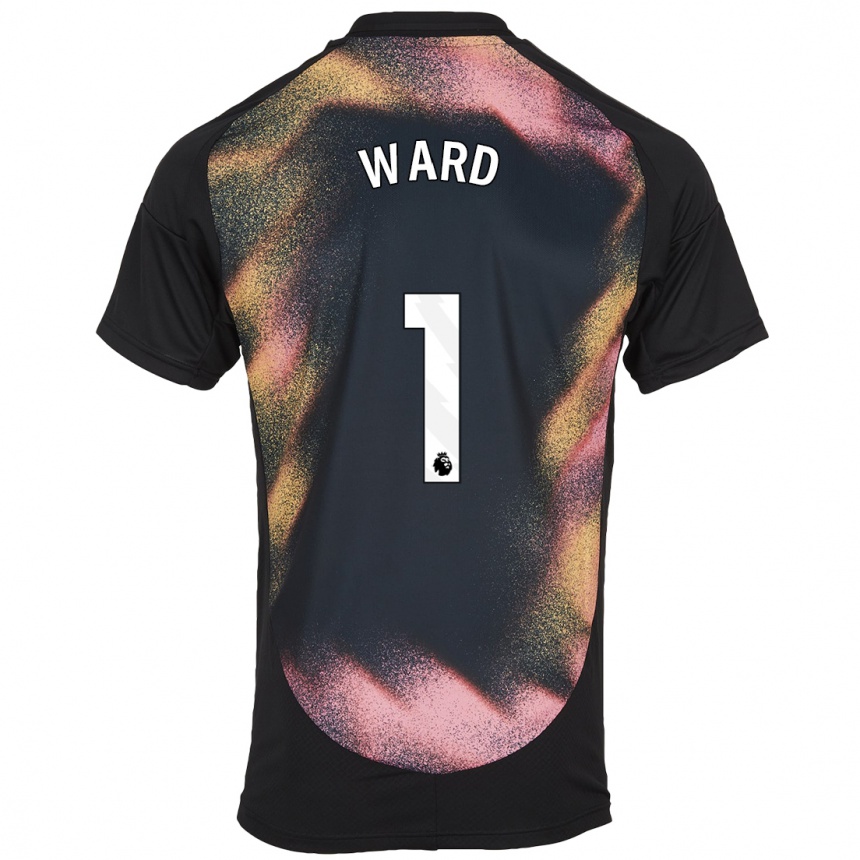 Kids Football Danny Ward #1 Black White Away Jersey 2024/25 T-Shirt Australia