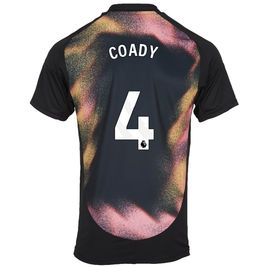 Kids Football Conor Coady #4 Black White Away Jersey 2024/25 T-Shirt Australia