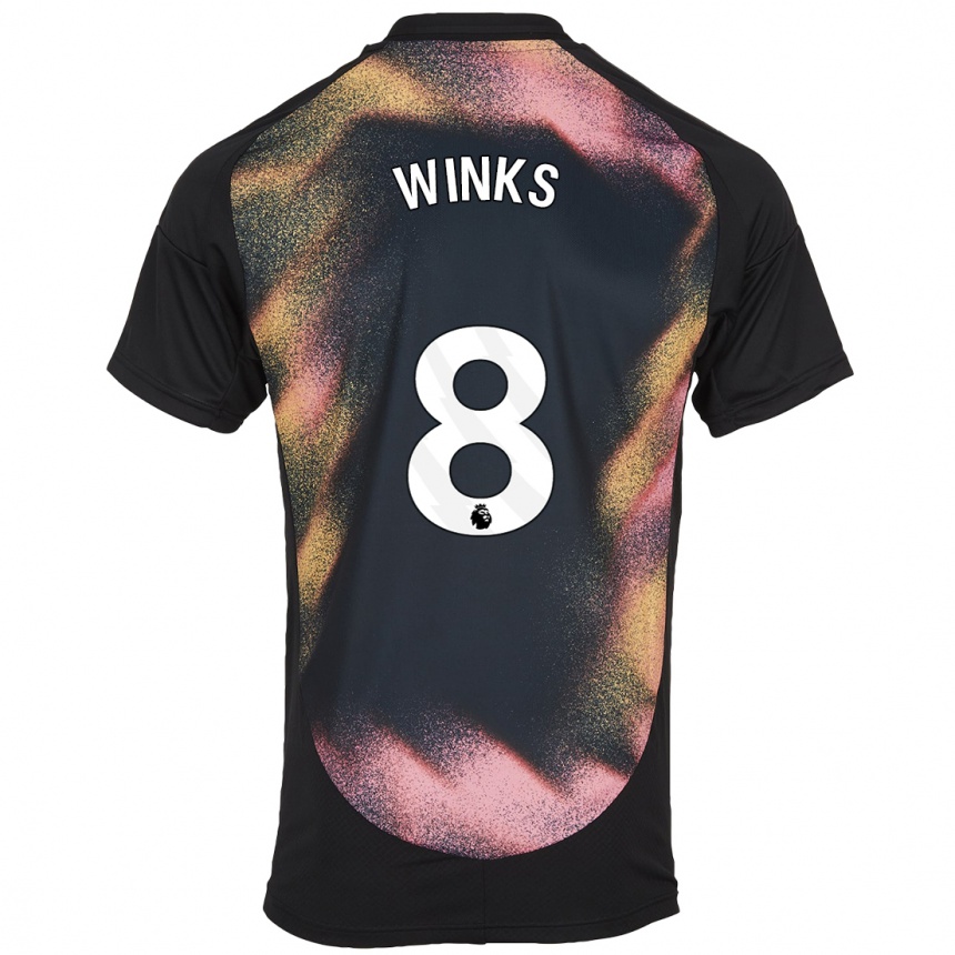 Kids Football Harry Winks #8 Black White Away Jersey 2024/25 T-Shirt Australia