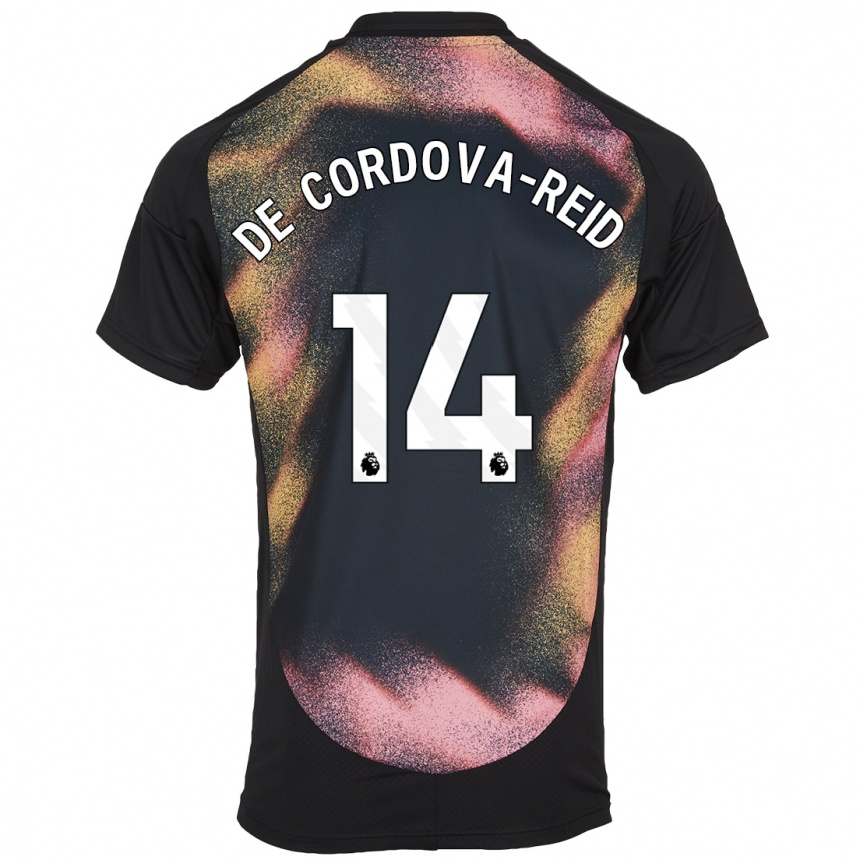 Kids Football Bobby De Cordova-Reid #14 Black White Away Jersey 2024/25 T-Shirt Australia