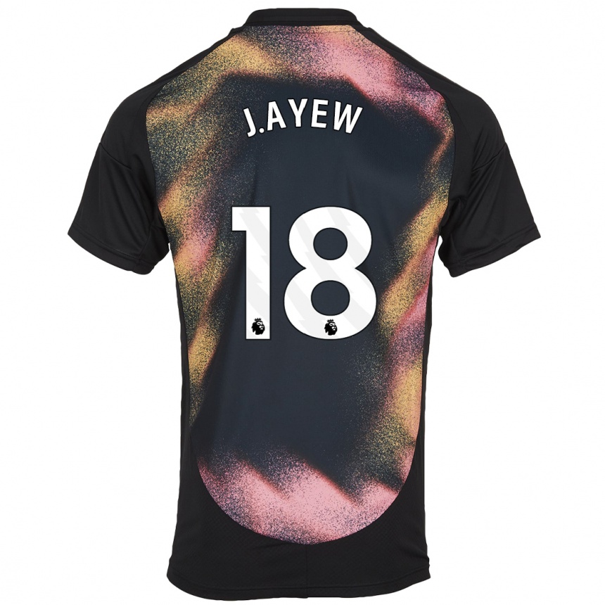 Kids Football Ayew #18 Black White Away Jersey 2024/25 T-Shirt Australia