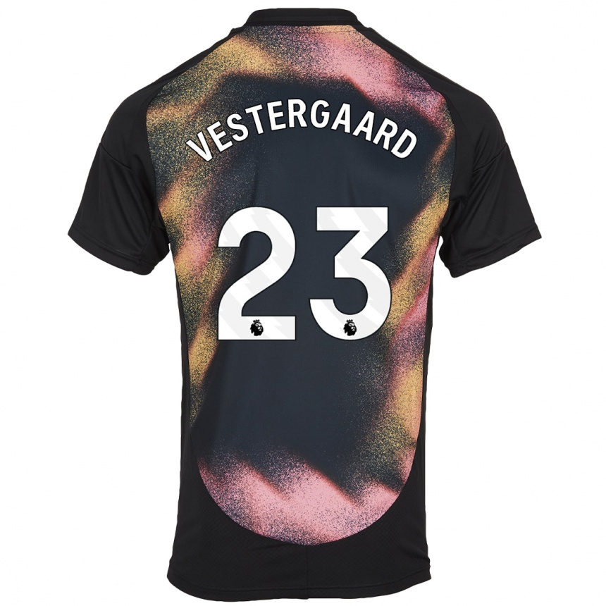 Kids Football Jannik Vestergaard #23 Black White Away Jersey 2024/25 T-Shirt Australia