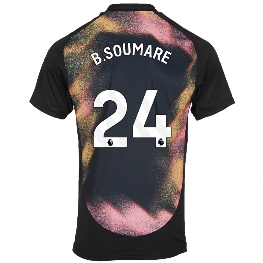 Kids Football Boubakary Soumaré #24 Black White Away Jersey 2024/25 T-Shirt Australia