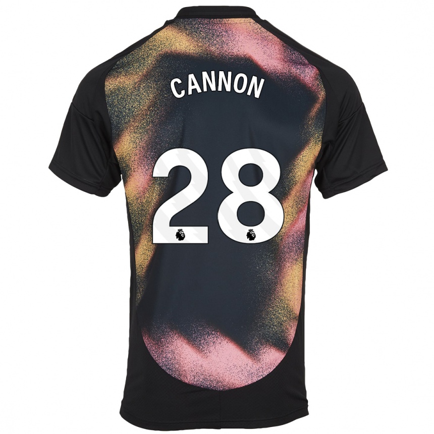 Kids Football Thomas Cannon #28 Black White Away Jersey 2024/25 T-Shirt Australia