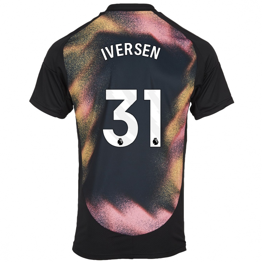 Kids Football Daniel Iversen #31 Black White Away Jersey 2024/25 T-Shirt Australia