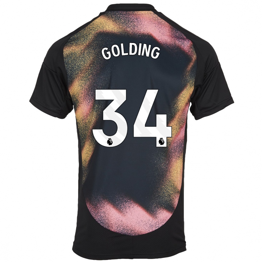 Kids Football Michael Golding #34 Black White Away Jersey 2024/25 T-Shirt Australia