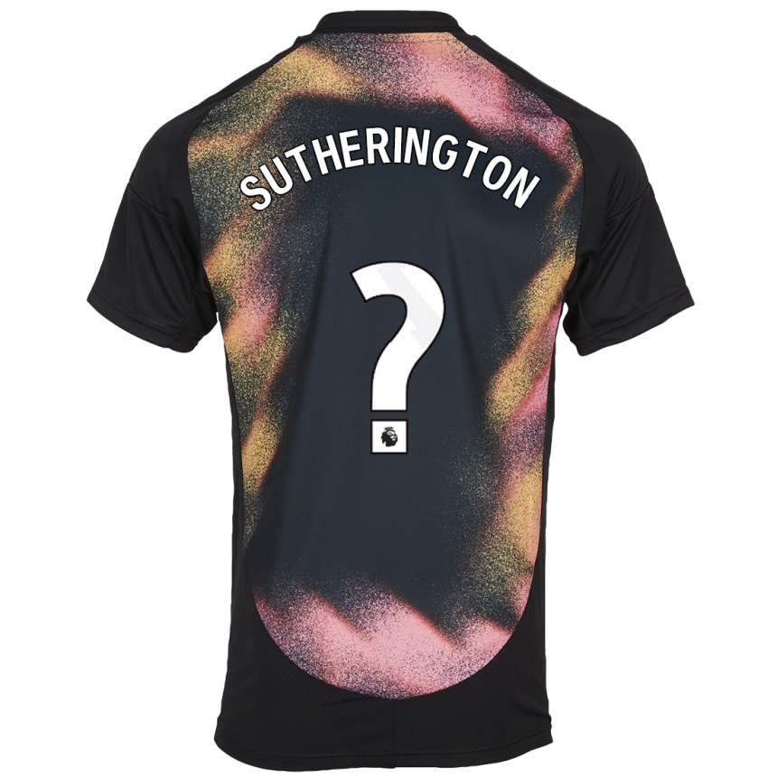 Kids Football Harry Sutherington #0 Black White Away Jersey 2024/25 T-Shirt Australia