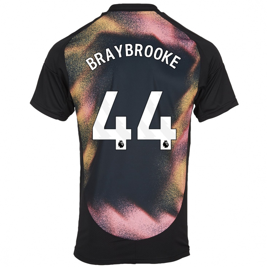 Kids Football Sammy Braybrooke #44 Black White Away Jersey 2024/25 T-Shirt Australia