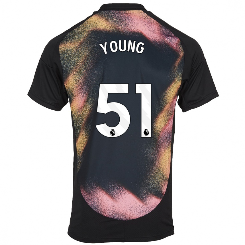 Kids Football Brad Young #51 Black White Away Jersey 2024/25 T-Shirt Australia