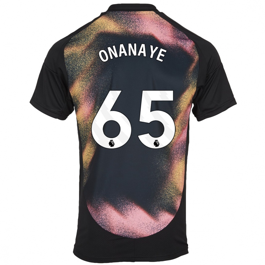 Kids Football Toby Onanaye #65 Black White Away Jersey 2024/25 T-Shirt Australia