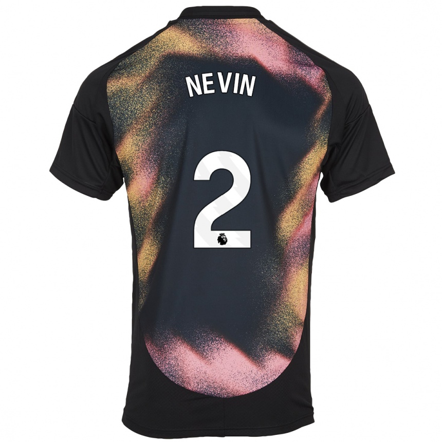 Kids Football Courtney Nevin #2 Black White Away Jersey 2024/25 T-Shirt Australia