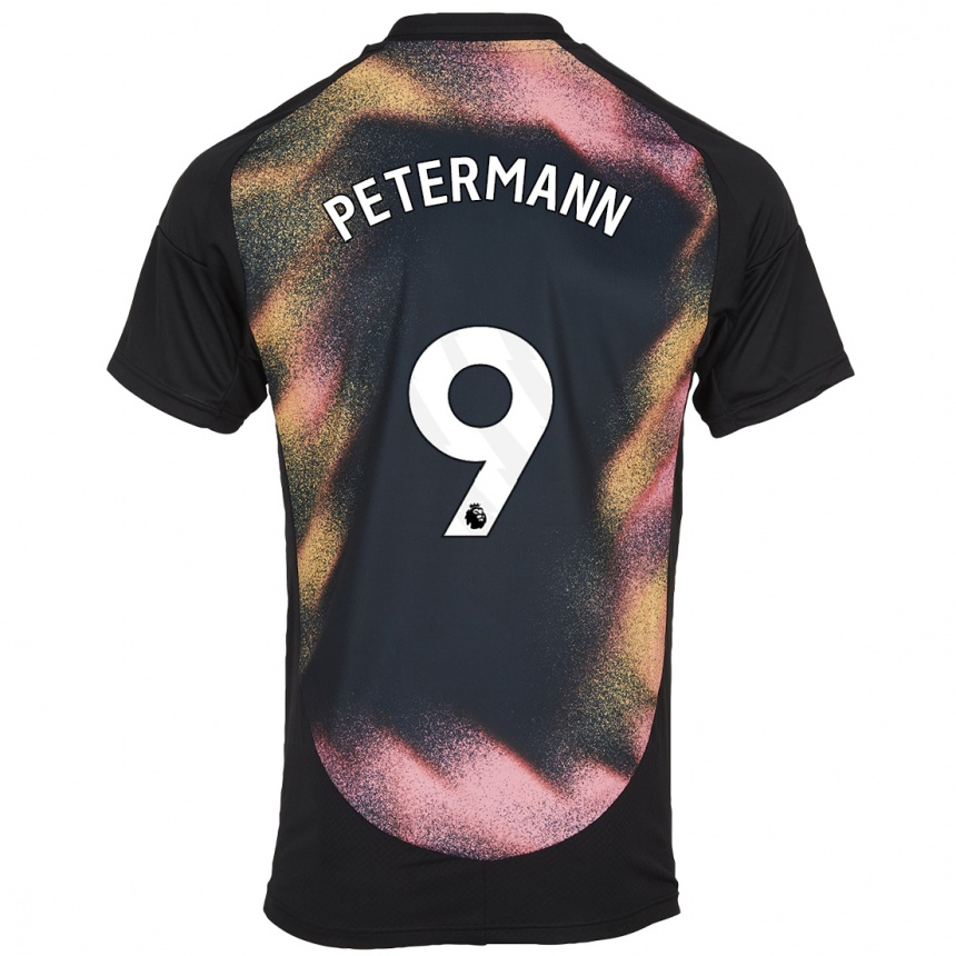 Kids Football Lena Petermann #9 Black White Away Jersey 2024/25 T-Shirt Australia