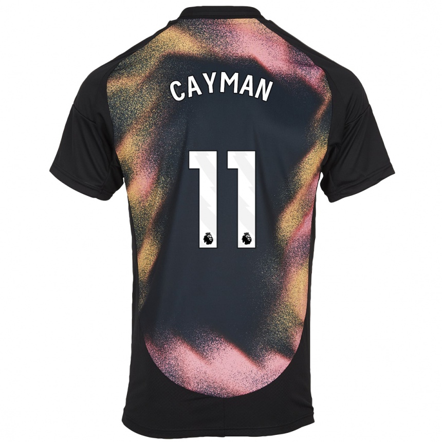 Kids Football Janice Cayman #11 Black White Away Jersey 2024/25 T-Shirt Australia