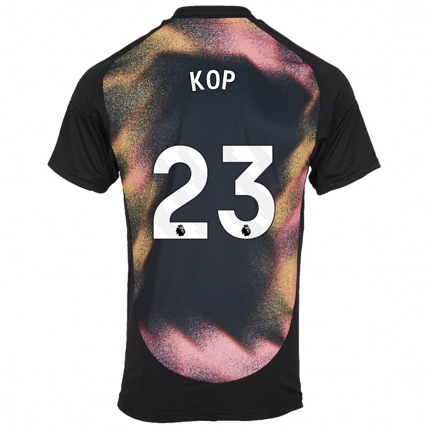 Kids Football Lize Kop #23 Black White Away Jersey 2024/25 T-Shirt Australia