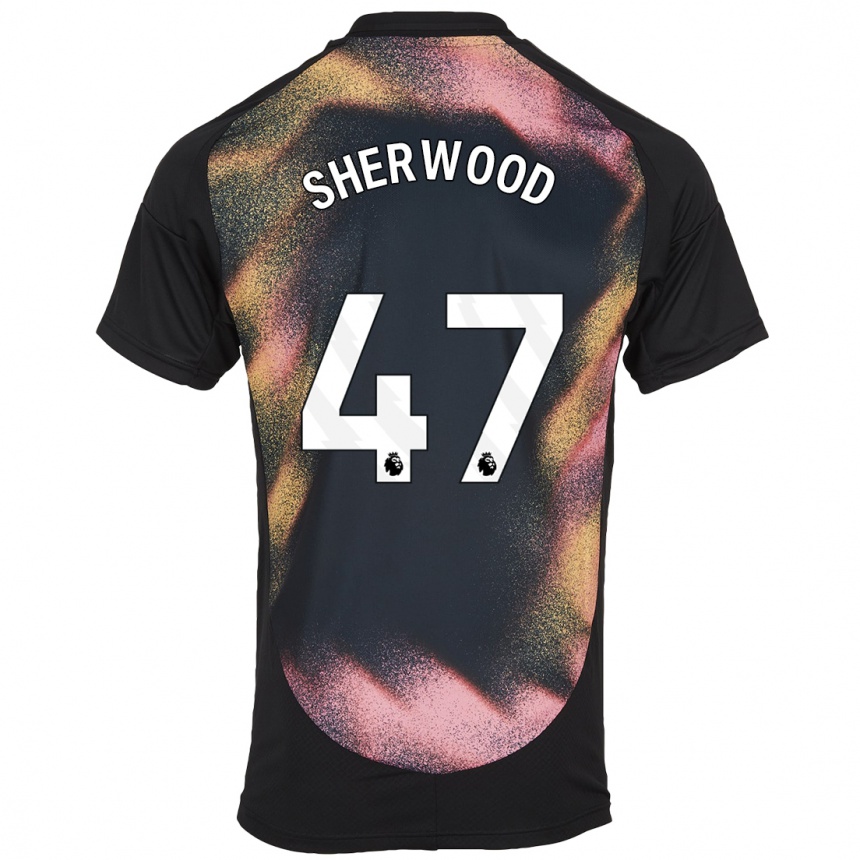 Kids Football Simone Sherwood #47 Black White Away Jersey 2024/25 T-Shirt Australia