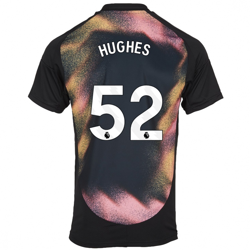 Kids Football Iestyn Hughes #52 Black White Away Jersey 2024/25 T-Shirt Australia