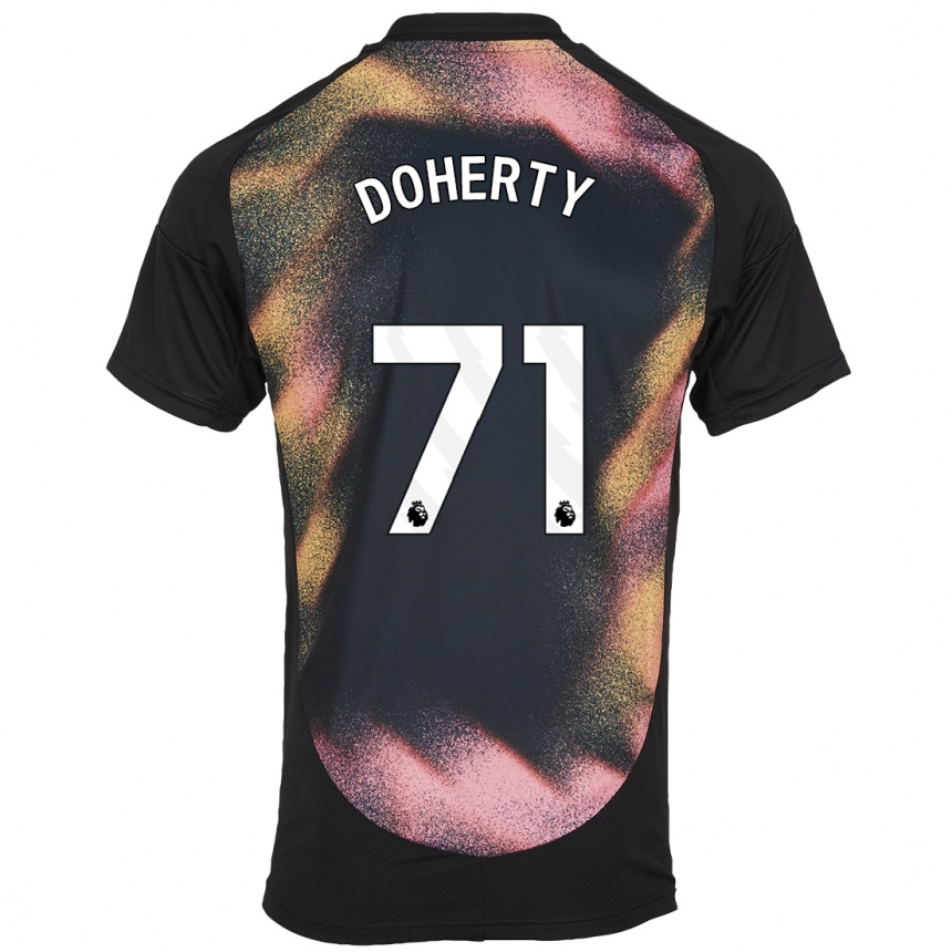 Kids Football Arlo Doherty #71 Black White Away Jersey 2024/25 T-Shirt Australia