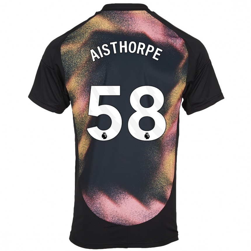 Kids Football Bailey Aisthorpe #58 Black White Away Jersey 2024/25 T-Shirt Australia