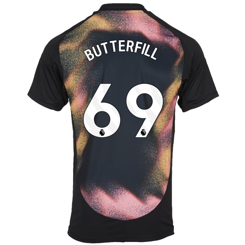 Kids Football Jack Butterfill #69 Black White Away Jersey 2024/25 T-Shirt Australia