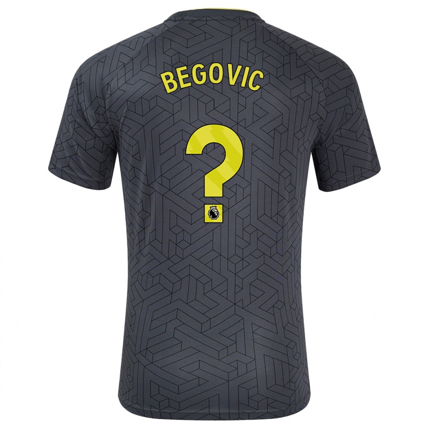 Kids Football Asmir Begovic #0 Black Yellow Away Jersey 2024/25 T-Shirt Australia