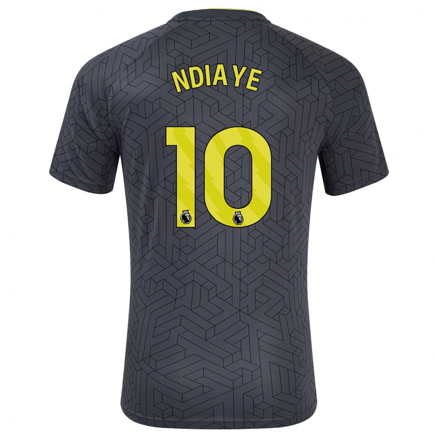 Kids Football Iliman Ndiaye #10 Black Yellow Away Jersey 2024/25 T-Shirt Australia