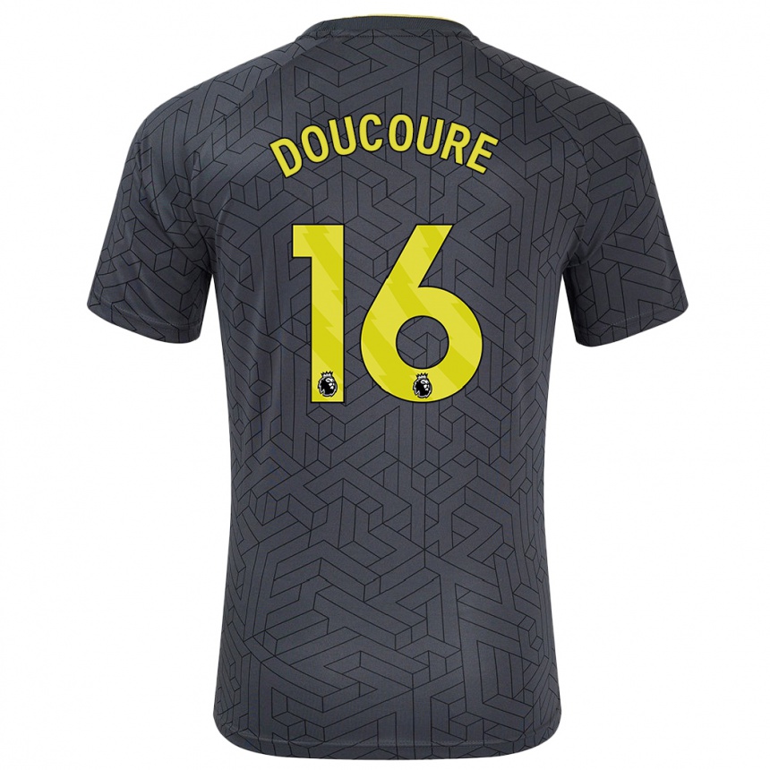 Kids Football Abdoulaye Doucouré #16 Black Yellow Away Jersey 2024/25 T-Shirt Australia