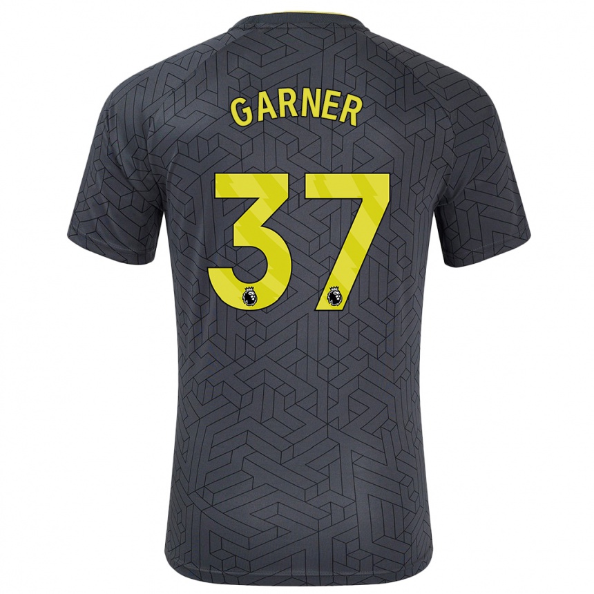 Kids Football James Garner #37 Black Yellow Away Jersey 2024/25 T-Shirt Australia