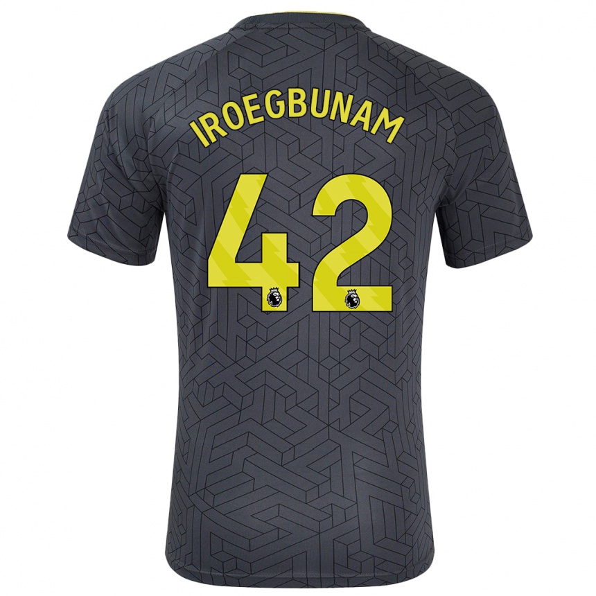 Kids Football Tim Iroegbunam #42 Black Yellow Away Jersey 2024/25 T-Shirt Australia