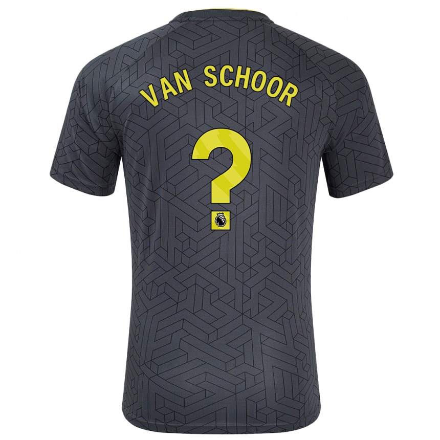 Kids Football Joshua Van Schoor #0 Black Yellow Away Jersey 2024/25 T-Shirt Australia